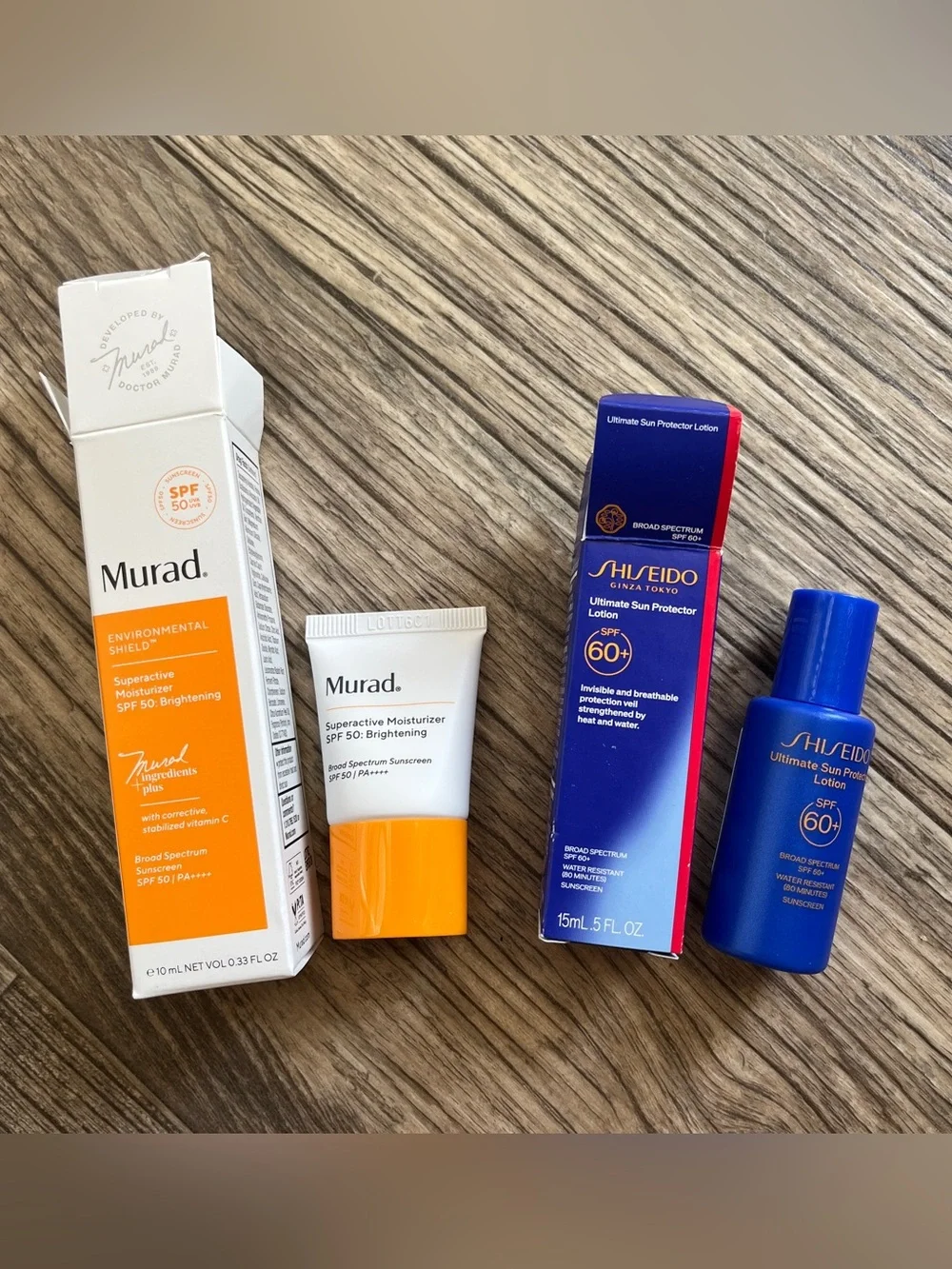 4pc Sunscreen Travel Bundle Set - Peter Thomas Roth, Shiseido, Supergoop, Murad
